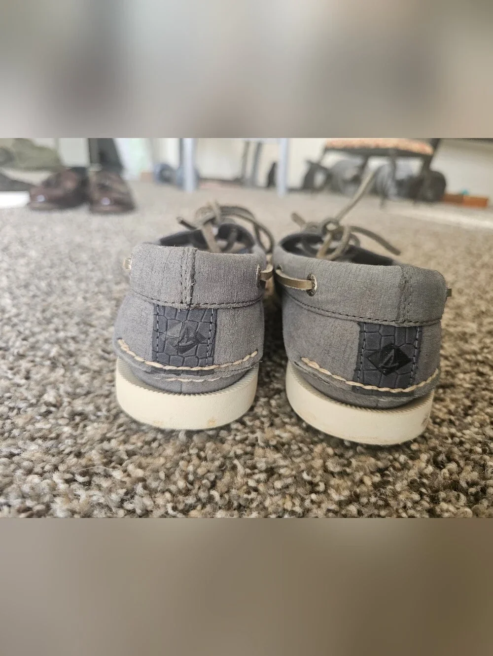 Sperry Men’s Grey Canvas 2-Eye Boat Shoes
